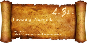 Lovassy Zsanett névjegykártya